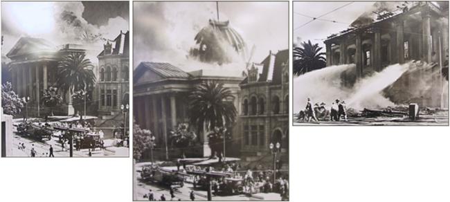 Photos of fire in 1931 at the Old Courthouse